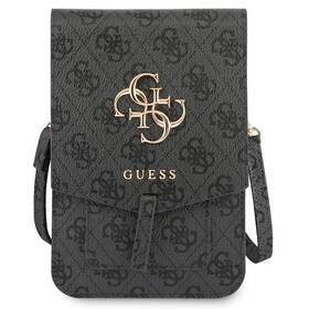 Taštička cez rameno Guess PU 4G Metal Logo sivá

