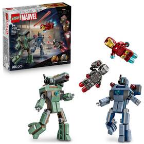Stavebnica LEGO® ǀ Marvel 76320 Iron Man a War Machine vs. Hammerove Drony 

