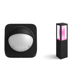 Svietidlo vonkajšie Philips Impress White and Color Ambiance, sloupek 40cm - černé + Detektor pohybu Outdoor (8719514342262) černé čierne

