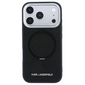 Kryt na mobil Karl Lagerfeld PU Saffiano Ring Stand MagSafe na Apple iPhone 18 Pro čierny

