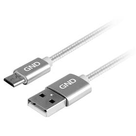 Kábel GND USB / micro USB, 1m, opletený Titanium

