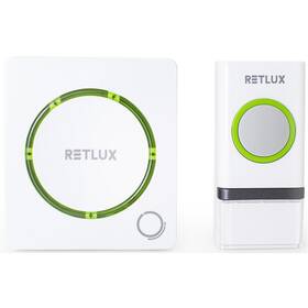 Zvonček bezdrôtový RETLUX RDB 110, do siete 230V + batériové tlačidlo biely

