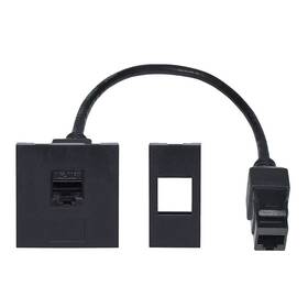 Zásuvka Solight RJ45 Cat6, doplnkový modul pre vstavané zásuvky série PP128 čierny

