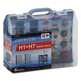 Autožiarovka Compass 12 V servisní box MEGA H1 + H7 + pojistky 

