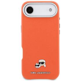 Kryt na mobil Karl Lagerfeld PU Karl and Choupette Heads Pins MagSafe na Apple iPhone Air oranžový

