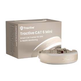 GPS lokátor Tractive CAT 6 Mini – pre mačky a zdravie monitor s integrovaným obojkom hnedý


