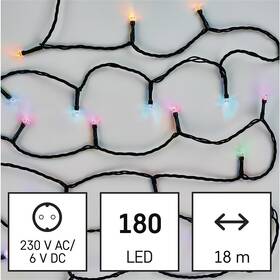 Vianočné osvetlenie EMOS GoSmart 180 LED reťaz, 18 m, vonkajšie aj vnútorné, RGB, časovač, Wi-Fi 

