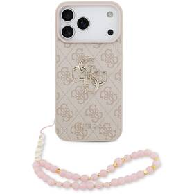 Kryt na mobil Guess PU 4G Metal Logo Strap na Apple iPhone 17 Pro Max ružový

