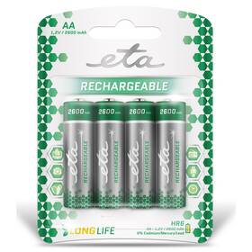 Batéria nabíjacia ETA AA, HR06, 2600mAh, Ni-MH, blister 4ks 

