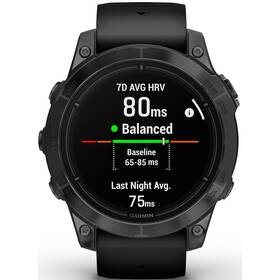 Inteligentné hodinky Garmin epix Pro (Gen 2) Glass - 47 mm  - Gray / Black Silicone Band 
