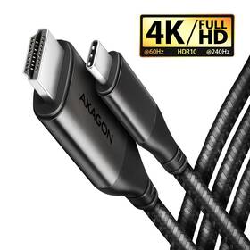 Kábel Axagon USB-C / HDMI 2.0, 1.8m, 4K/60Hz HDR10 čierny

