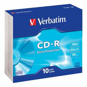 Disk Verbatim CD-R 700MB/80min, 52x, slim, 10ks 


