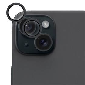 Ochranné sklo šošovky fotoaparátu Epico Aluminium Lens Protector na Apple iPhone 15/15 Plus čierne

