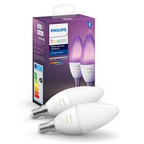 Inteligentná žiarovka Philips Bluetooth, 6W, E14, White and Color Ambiance, 2ks 

