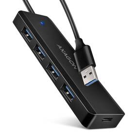 USB Hub Axagon 4x USB/USB-C, kábel USB-A 19cm čierny

