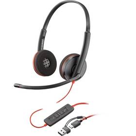 Headset HP Poly Blackwire 3220 Stereo + USB-C/A adaptér (bulk) čierny

