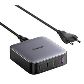 Nabíjačka do siete UGREEN 1x USB, 3x USB-C, 100W, GaN sivá

