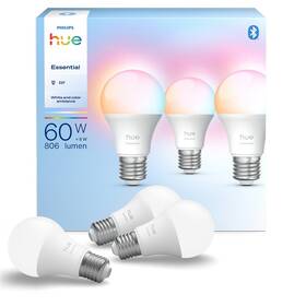 Inteligentná žiarovka Philips Essential Bluetooth, 8 W, A60, E27, White and Color Ambiance (3 ks) 

