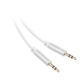 Kábel GoGEN Jack 3,5mm, 1,5m, pozlátené konektory biely

