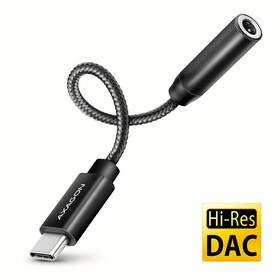 Redukcia Axagon USB-C na 3.5mm jack - Hi-Res DAC audio adaptér čierna

