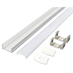 Profil Solight pre LED pásky, hliníkový, mliečny difúzor, 1m biela farba
