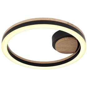 LED stropné svietidlo GLOBO Beatrix 12 W, kulaté čierne/drevené

