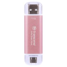 SSD externý Transcend ESD310C 1TB, USB-A/USB-C ružový

