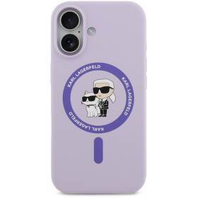 Kryt na mobil Karl Lagerfeld Liquid Silicone Karl and Choupette MagSafe na Apple iPhone 17 fialový

