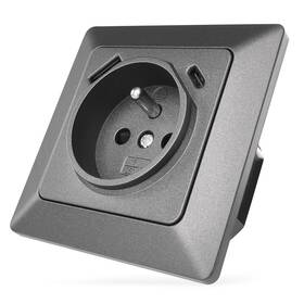 Zásuvka EMOS s USB+USB-C, Fast Charge, 3A 

