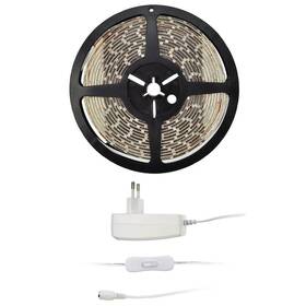 LED pásik Solight s testrom, 5m, sada s 12V adaptérom, 4,8 W/m, teplá biela 
