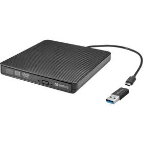 Externá DVD napaľovačka Sandberg USB-C/A Drive čierna

