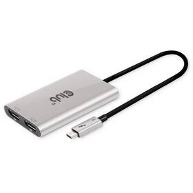 USB Hub Club3D Thunderbolt 3/DisplayPort Dual Monitor 4K60Hz strieborný

