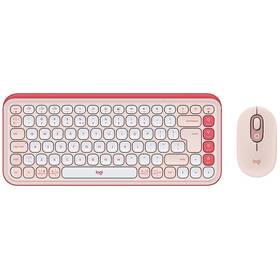 Klávesnica s myšou Logitech POP ICON, US layout ružová

