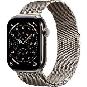 Inteligentné hodinky Apple GPS + Cellular 46mm prírodný titán - prírodný milánsky ťah - S/M 

