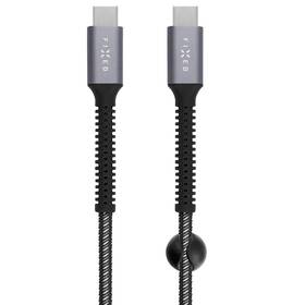 Kábel FIXED Armor USB-C/USB-C, PD, 240 W, 2 m sivý

