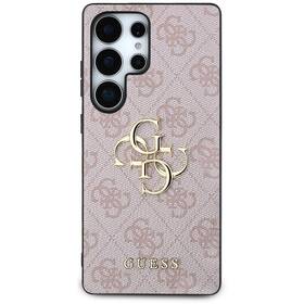 Kryt na mobil Guess PU 4G Metal Logo na Samsung Galaxy S25 Ultra ružový

