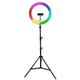 Kruhové svetlo Powerton 13" RGB LED, stativ čierne

