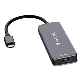 USB Hub Verbatim USB-C Essentials Multiport Hub 4 port - USB 3.2 GEN 1 / HDMI/ USB-C PD / USB-A sivý

