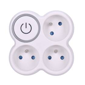 Rozbočovacia zásuvka Solight 3x zásuvka, max. 3500W, vypínač sivý/biely

