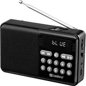 Rádioprijímač Sandberg Speaker Radio FM+BT Recharge čierny

