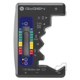 Tester akumulátora GoGEN BTD01, AA, AAA, C, D, 9V, gombíkové batérie 

