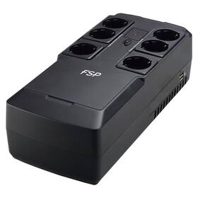 Záložný zdroj FSP NanoFit 600, 600VA/360 W, 2xUSB power, LED, offline čierny

