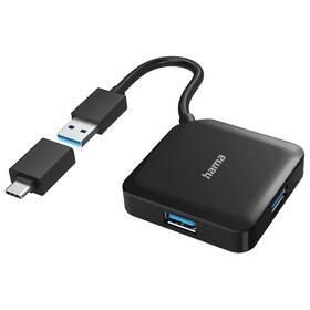 USB Hub Hama USB,USB-C/4x USB 3.2 Gen 1 čierny


