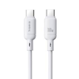 Kábel Baseus Silky USB-C/USB-C, 100W, 1m biely

