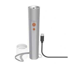 Lampáš Hama FL350-C, nabíjací, 350 lm / 100 m, 4 režimy + SOS, kábel strieborná

