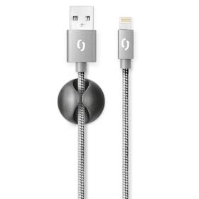 Kábel Aligator Premium USB/Lightning, 1m sivý

