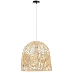 Závesné svietidlo IMMAX BOHO PELO, D50cm, E27, prírodný ratan čierne/hnedé

