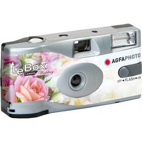 Analógový fotoaparát AgfaPhoto LeBox Wedding Flash 400/27 sivý

