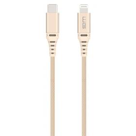 Kábel WG USB-C/Lightning, MFi, 1m zlatý

