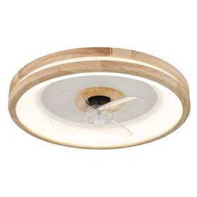 LED stropné svietidlo GLOBO GATIAN 03650, s ventilátorom drevené

